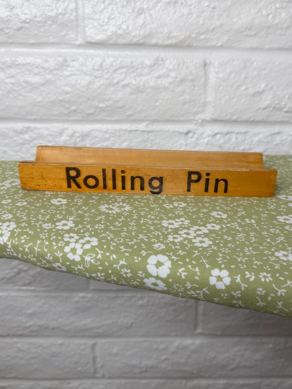 Vintage Rolling Pin Wood Cradle Stand